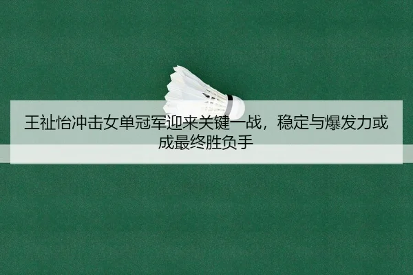 王祉怡冲击女单冠军迎来关键一战，稳定与爆发力或成最终胜负手